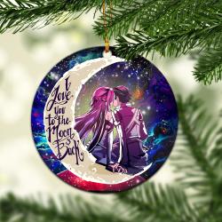 SAO Sword Art Online Asuna Kirito Love You To The Moon Galaxy Mica Circle Ornament Perfect Gifts For Family On Christmas