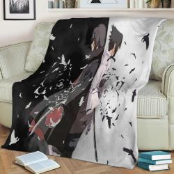 Sasuke Vs Itachi Fleece Throw Blanket Meaningful Gift For Halloween Christmas