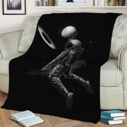 Saturn Dunk Fleece Throw Blanket Meaningful Gift For Halloween Christmas