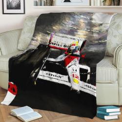 Senna At Monaco 88 Fleece Throw Blanket Meaningful Gift For Halloween Christmas