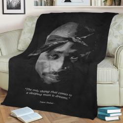 Shakur Quotes Fleece Throw Blanket Meaningful Gift For Halloween Christmas