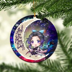 Shinobu Demon Slayer Love You To The Moon Galaxy Mica Circle Ornament Perfect Gifts For Family On Christmas