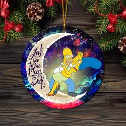 Simpsons Family Love You To The Moon Galaxy Mica Circle Ornament Perfect Gift For Holiday Perfect Gifts For Family On Christmas