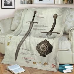 Sir Radzigs Sword Text Fleece Throw Blanket Meaningful Gift For Halloween Christmas