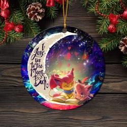 Skitty And Jigglypuff Pokemon Love You To The Moon Galaxy Mica Circle Ornament Perfect Gifts For Family On Christmas