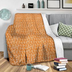 Skulls Orange Fleece Throw Blanket Meaningful Gift For Halloween Christmas