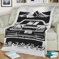 Skyline R34 Gtr Front Jpn Fleece Throw Blanket Meaningful Gift For Halloween Christmas