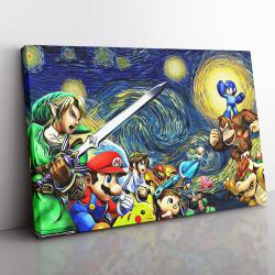 Smash Bros Starry Night Canvas Print Wall Art Canvas Christmas Gift For Son Daughter