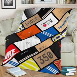 Sneaker Box Fleece Throw Blanket Meaningful Gift For Halloween Christmas