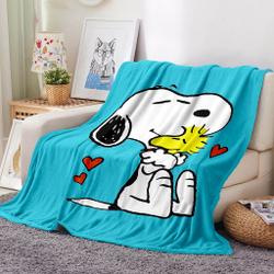 Snoopy Blanket Meaningful Gift For Halloween Christmas Flannel Throw Room Decoration