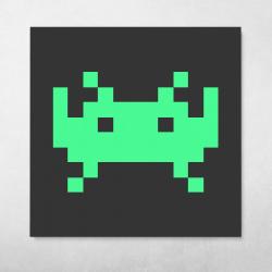 Space Invaders - Green Wall Art Canvas Meaning Gift For Birthday Christmas