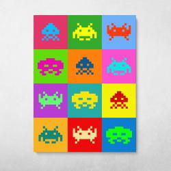 Space Invaders Wall Art Canvas Meaning Gift For Birthday Christmas