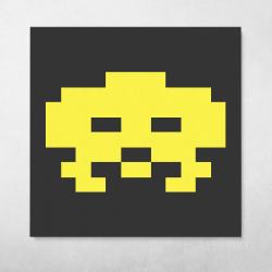 Space Invaders - Yellow Wall Art Canvas Meaning Gift For Birthday Christmas