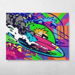 Spaceman Wall Art Canvas Meaning Gift For Birthday Christmas Halloween