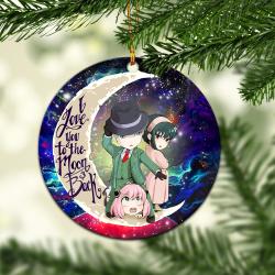 Spy x Family Love You To The Moon Galaxy Mica Circle Ornament Perfect Gift For Holiday Perfect Gifts For Family On Christmas