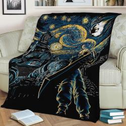 Starry Remake Fleece Throw Blanket Meaningful Gift For Halloween Christmas