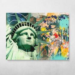 Statue of Liberty Graffiti Wall Art Canvas Meaning Gift For Birthday Christmas