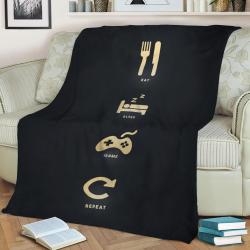 Steps For A Gamer Life Fleece Throw Blanket Meaningful Gift For Halloween Christmas