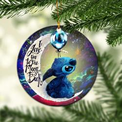 Stitch Love You To The Moon Galaxy Mica Circle Ornament Perfect Gift For Holiday Perfect And Unique Gifts For Family On Christmas