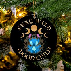 Stitch Stay Wild Moon Child Mica Ornament Perfect Gift For Holiday Perfect And Unique Gifts For Family On Christmas