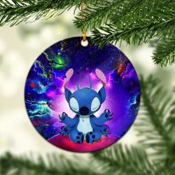 Stitch Yoga Love You To The Moon Galaxy Mica Circle Ornament Perfect Gift For Holiday Perfect Gifts For Family On Christmas