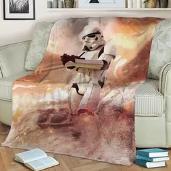 Stormtrooper Fleece Throw Blanket Meaningful Gift For Halloween Christmas