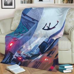 Streets Of Spiderverse Fleece Throw Blanket Meaningful Gift For Halloween Christmas