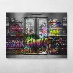 Subway Car Graffiti Wall Art Canvas Meaning Gift For Birthday Christmas