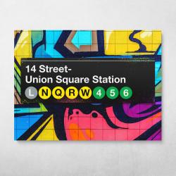 Subway Union Square Graffiti Wall Art Canvas Meaning Gift For Birthday Christmas