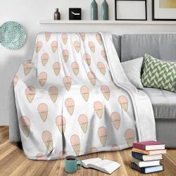 Summertime Ice Cream Fleece Throw Blanket Meaningful Gift For Halloween Christmas