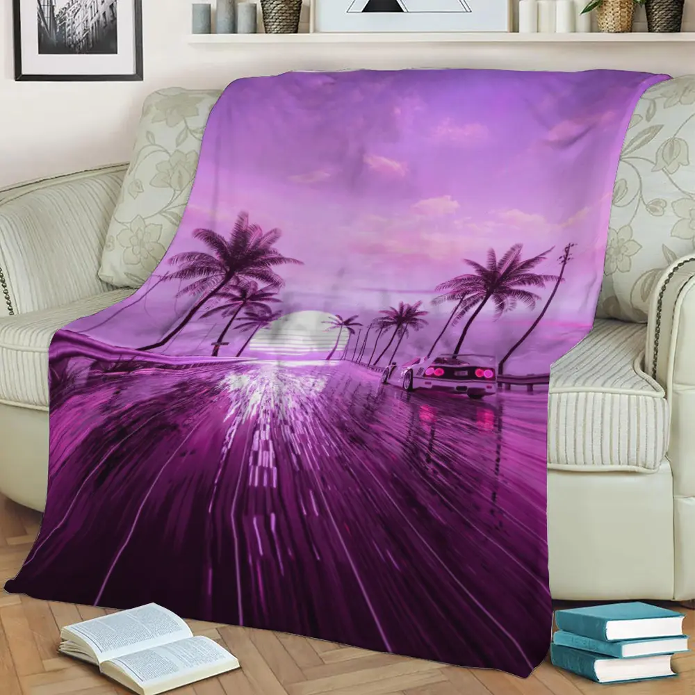 Sunset Blvd Fleece Throw Blanket Meaningful Gift For Halloween Christmas