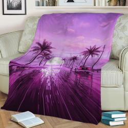 Sunset Blvd Fleece Throw Blanket Meaningful Gift For Halloween Christmas