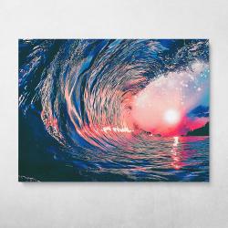 Sunset Waves Wall Art Canvas Meaning Gift For Birthday Christmas