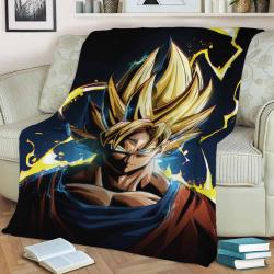 Super Saiyan Goku Fleece Throw Blanket Meaningful Gift For Halloween Christmas