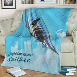 Supermarine Spitfire Pop Art Fleece Throw Blanket Meaningful Gift For Halloween Christmas