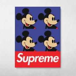 Supreme Mickey Wall Art Canvas Meaning Gift For Birthday Christmas