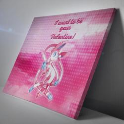Sylveon Your Valentine Pokemon Canvas Print Wall Art Canvas Christmas Gift For Son Daughter