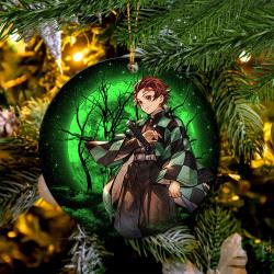 Tanjiro Moonlight Mica Circle Ornament Perfect Gift For Holiday Perfect And Unique Gifts For Family On Christmas