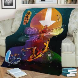 Team Avatar Silhouette Fleece Throw Blanket Meaningful Gift For Halloween Christmas