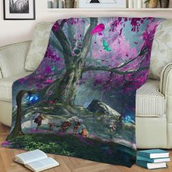 Teldrassil Art Fleece Throw Blanket Meaningful Gift For Halloween Christmas