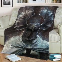 Teutonic Knight Fleece Throw Blanket Meaningful Gift For Halloween Christmas