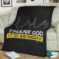 Thank God It Is Monday Fleece Throw Blanket Meaningful Gift For Halloween Christmas