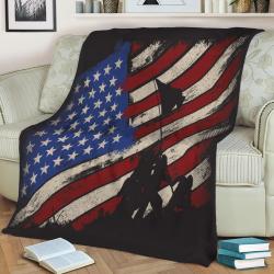 The Flag Of Iwo Jima Fleece Throw Blanket Meaningful Gift For Halloween Christmas