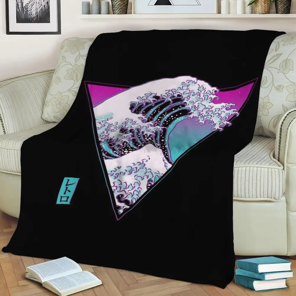 The Great Synthwave Fleece Throw Blanket Meaningful Gift For Halloween Christmas