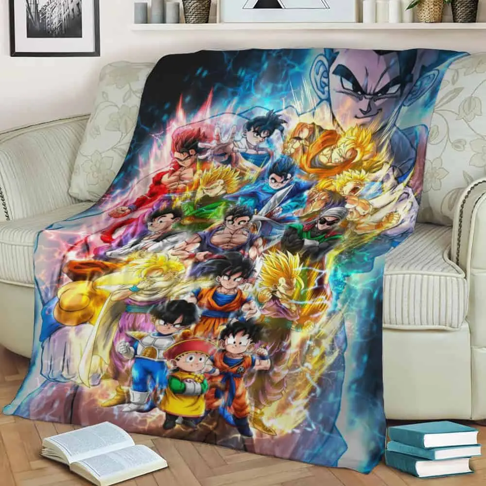 The Journey Of Gohan Fleece Throw Blanket Meaningful Gift For Halloween Christmas