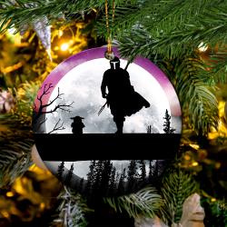 The Mandalorian And Baby Yoda Moon Night Mica Ornament Perfect Gift For Holiday Perfect And Unique Gifts For Family On Christmas