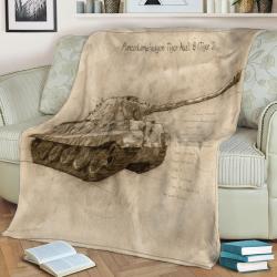Tiger 2 Tank Sketch Fleece Throw Blanket Meaningful Gift For Halloween Christmas