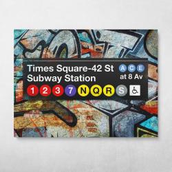 Subway Times Square Graffiti Wall Art Canvas Meaning Gift For Birthday Christmas