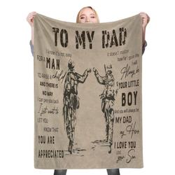To My Dad Gift From Son Fleece Throw Blanket Meaningful Gift For Halloween Christmas