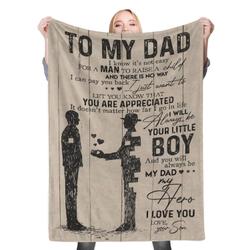 To My Dad Poster I Know It Fleece Throw Blanket Meaningful Gift For Halloween Christmas